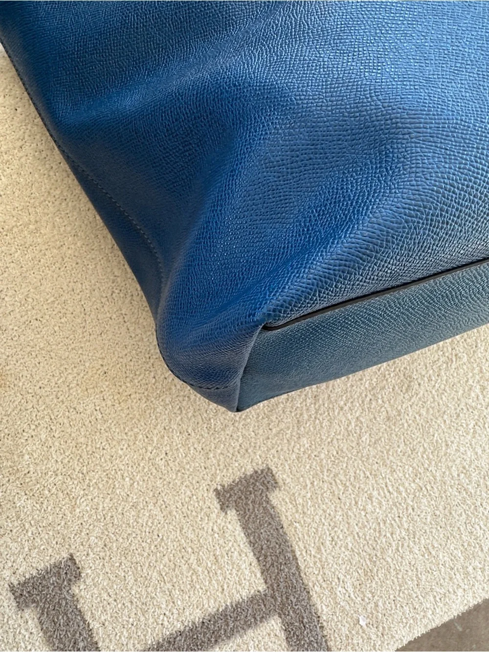 Coach Navy Pebbled Leather Tote - Coach